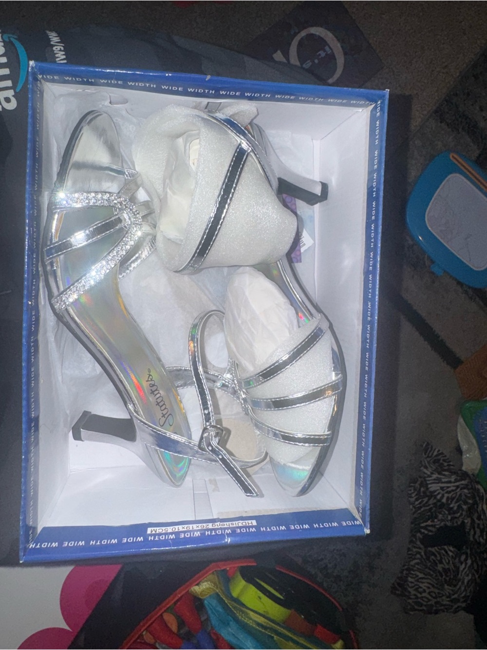 Silver Strappy Mid-Heel Sandals by Unknown Brand